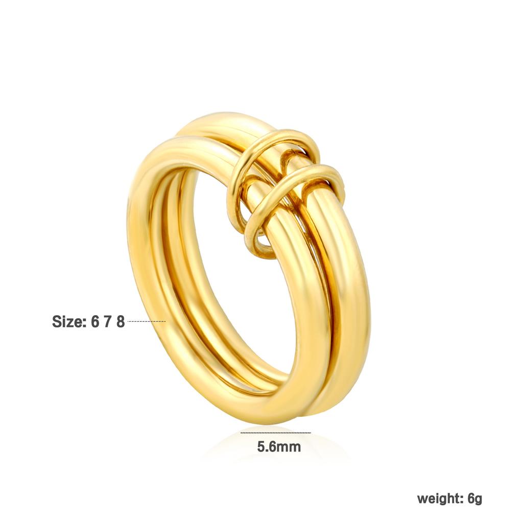 Geometric Double Circle Ring For Women Minimalist Retro Jewelry Light Luxury Design