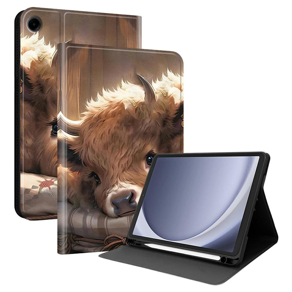 PU Leather Case For Samsung Galaxy Tab A11 / Tab A9 Pattern Print Tablet Cover Stand with Pen Slot (Stylus Not Included)