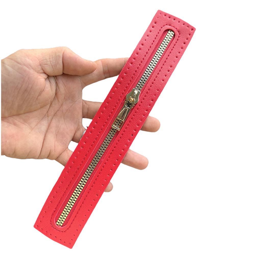

Длинная ПУ Лента Молнии Закрытый Конец Автоматический Замок Золотой Цвет Металлическая Молния Аксессуары для Сумок Своими Руками 23.5*4cm красный