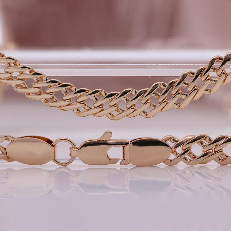 Rose Gold Color Preservation Electroplated Copper Chain Bracelet Necklace Italian Craft Chain