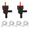 Fuel Shut Off Valve, 2Pcs 90 Degree Fuel Cut Off Valve Gas Shut Off Tool Small Engine Fuel Shut Off Valve with 4Pcs Clamp for 698181 494539 697944