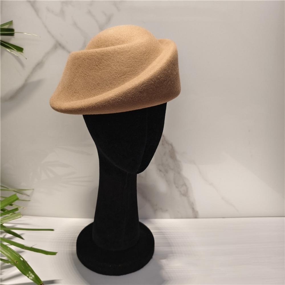 Hepburn Style Wool Pillbox Hat Fedoras Fedora Hat Fashion Woolen Felt Hat Lady