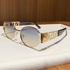Fan Jia J metal oval full frame sunglasses Internet celebrity street shot sunglasses retro photo sunglasses