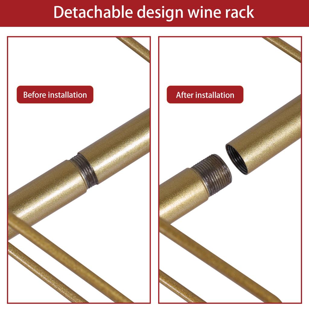 5 Pack Wall Mount Wine Rack Holder 60 Bottles Metal Storage Rack Wine Storage Organizers for Kitchen Dining Room Bar Wine Cellar