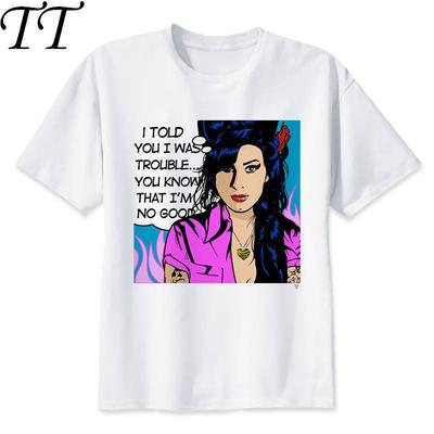 Amy Winehouse T Shirt Men Anime T-Shirt Men Tops Boy Male T-shirt Top Tee Clothes M8004 - Men's Summer Cotton Graphic Tee