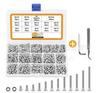 1110-Piece Set: M3 304 Stainless Steel Hex Socket Head Screws, Nuts, Washers, Wrench & Tweezers