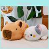 Cute Transforming Capybara And Cat Plush Toy Soft Pillow For Childrens Gifts