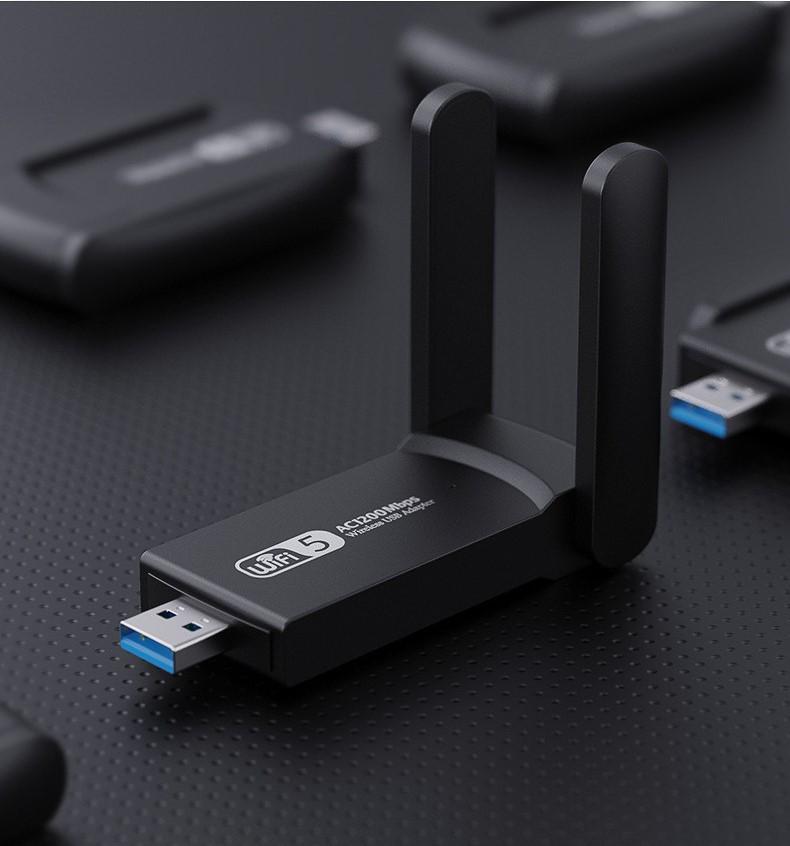 Dual-Band USB3.0 WiFi Network Card for Laptop/Desktop - 1300Mbps High-Speed & Stable Connection