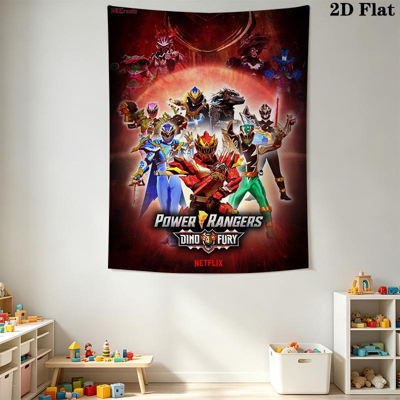 Power Rangers Galactic Heroes Unite Tapestry Wallmounted Fashion Print Wall Covering Decoration Soft Homestay Soft Decoration Tapestry