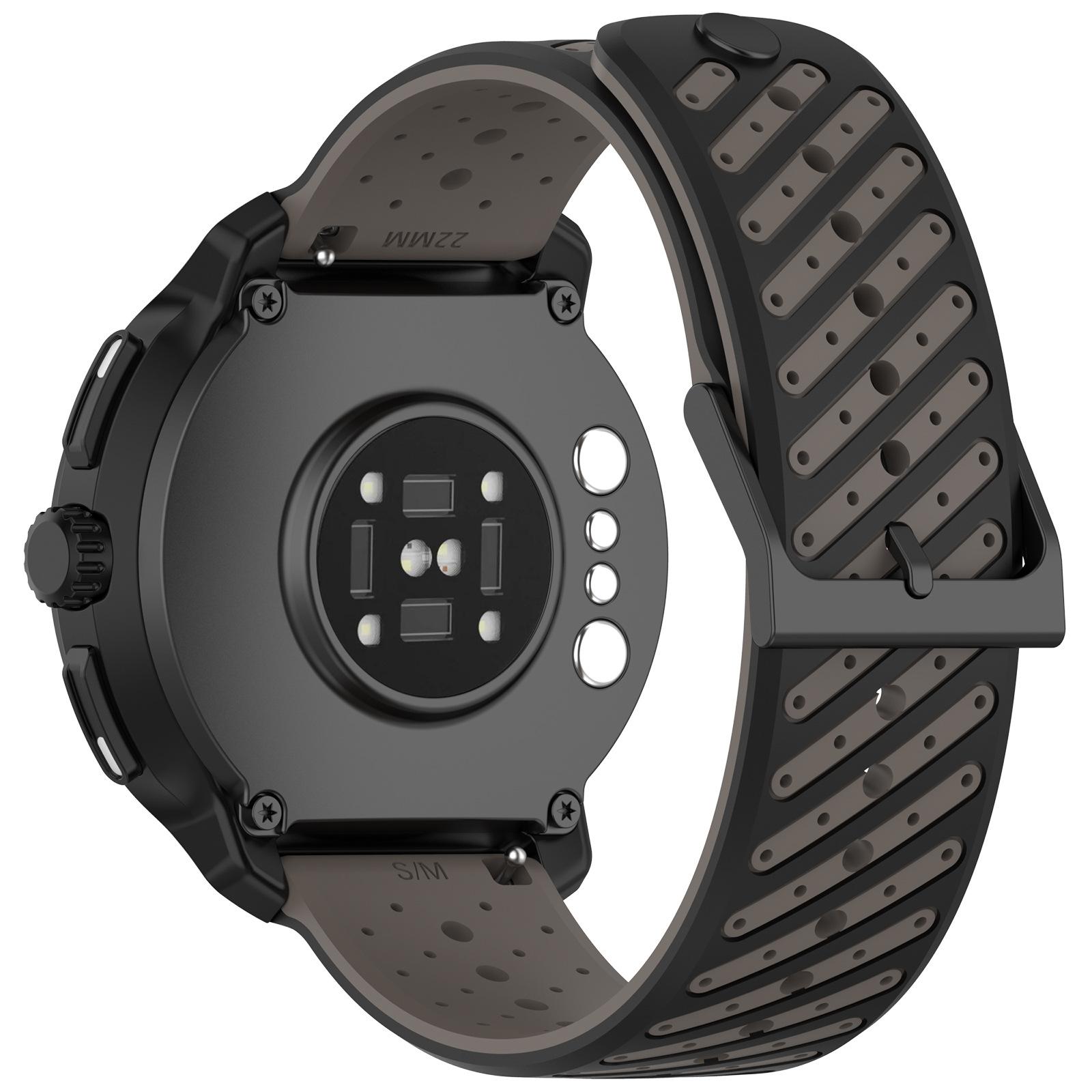 

22 мм силиконовый ремешок для часов Suunto 5 9 Peak Pro / Vertical 2 / RACE S / Run / Ocean, сменный ремешок для браслета 22mm черный серый