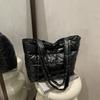 Retro Large-capacity Bag Autumn and Winter New Checkered Down Cotton Shoulder Bag Simple Temperament Portable Tote Bag