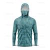 Mens Quick-Dry Ice Silk Long Sleeve Fishing Shirt With Hood Integrated Face Cover UV Protection Outdoor Sunproof Apparel