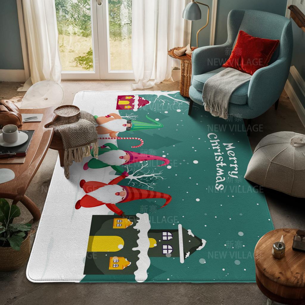 House Entrance Carpet Home Door Mat Living Room Bath Foot Bathroom Non-slip Water Absorption Rugs Bath Merry Christmas Winter