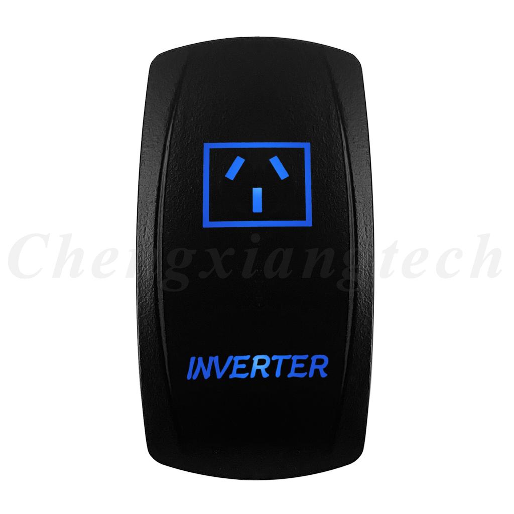 12V 20A Blue Led Car Boat Laser Rocker Switch ON OFF (ON) OFF ON OFF ON (ON) OFF ON (ON) OFF (ON) Waterproof