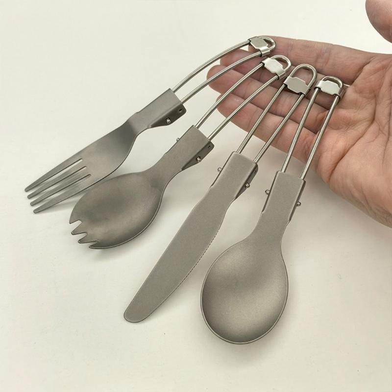 Folding Fork Spork Spoon Flatware, Easy to Clean Spork Fork Outdoor Camping Cutlery Suitable for Home, Offices, School