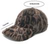 Chic Leopard Print Plush Baseball Cap for Women - Lightweight, Adjustable, Perfect for Fall/Winter