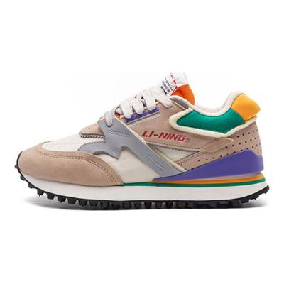 Li Ning 001 Original Aspiration Non Slip Lightweight Low Top Casual Shoes Men's Apricot White Green AGCP313-4