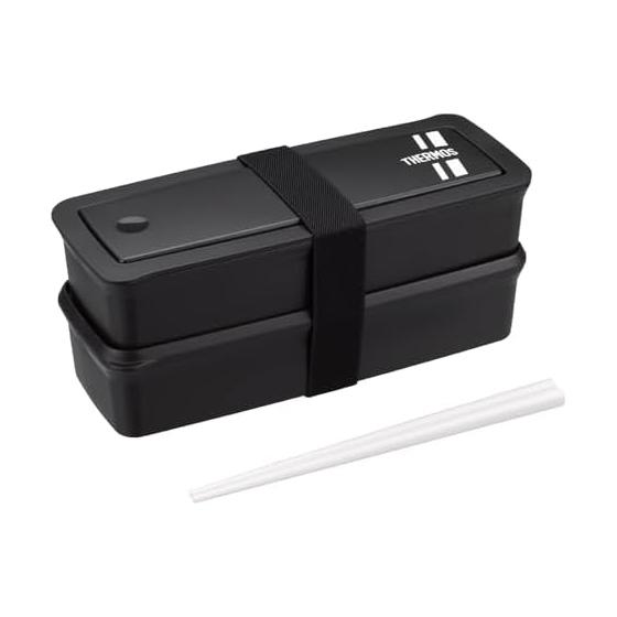 Термос Bento Box 2 Tier Fresh Lunch Box с хаши 980 мл Черный Серебристый DJS-981W BKSL