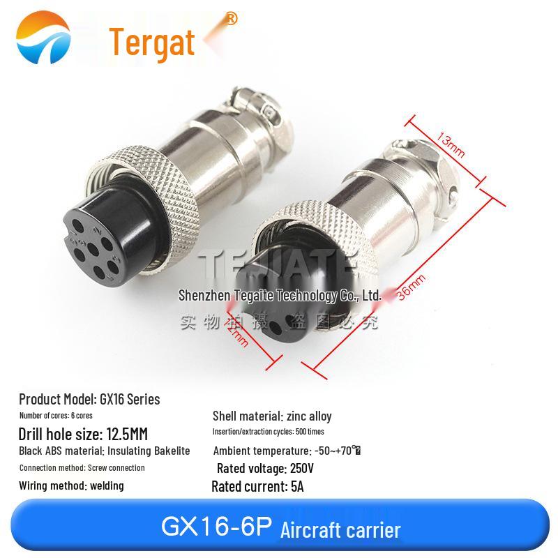 GX16 M16 Aviation Plug Socket: 2 to 10-Pin Male & Female Connector
