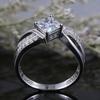 Fashionable women's simple and atmospheric square zircon ring with versatile temperament and high-end feel, party and banquet ring
