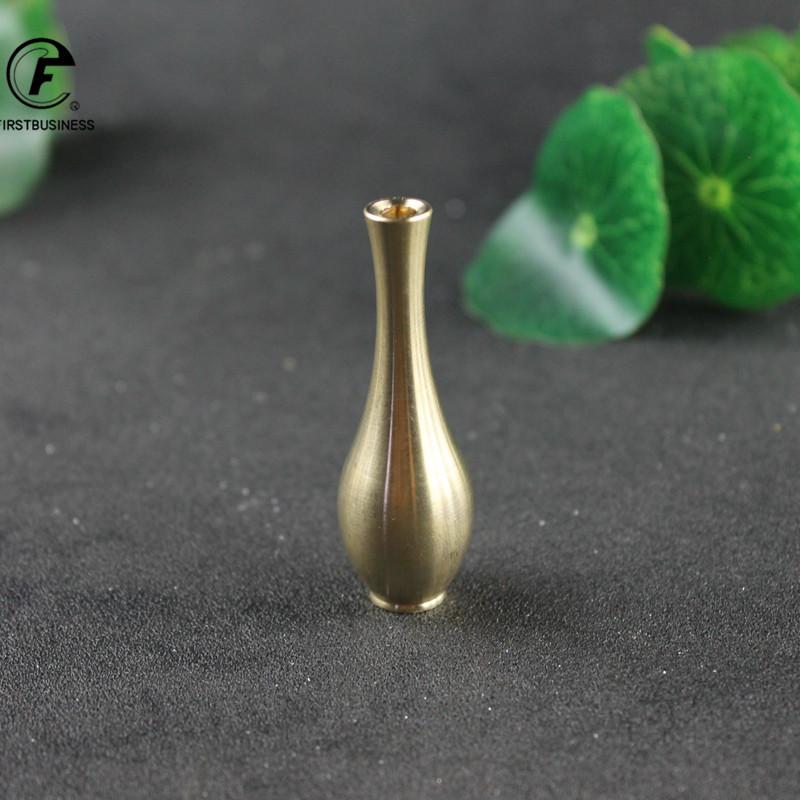 Mini Metal Brass Vase Flower Arrangement Dried Flowers Aesthetic Living Room Desk Decoration Zen Incense Burner Home Decor Craft