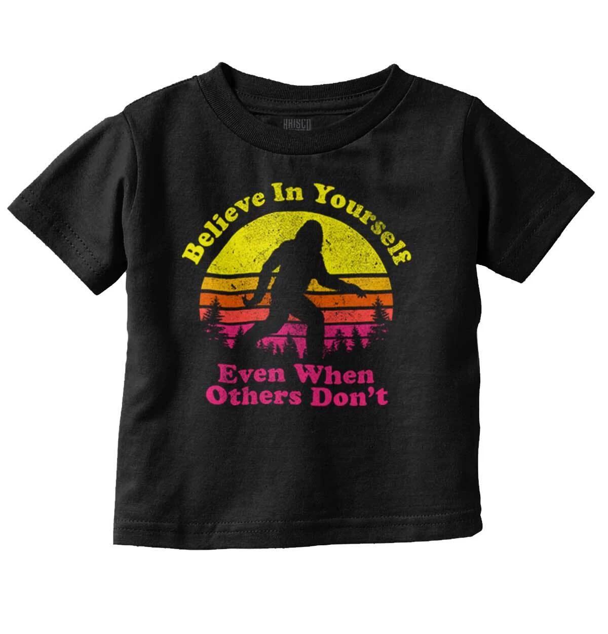 Funny Bigfoot Sasquatch Believe in Yourself Toddler Boy Girl Youth T Shirt Tee XXXL
