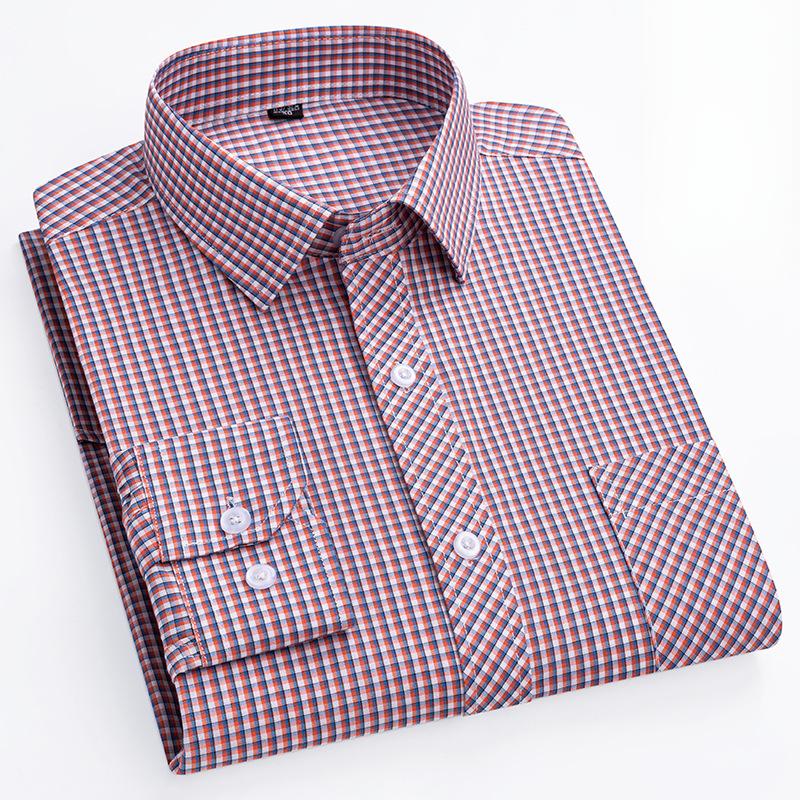 100% Pure Cotton Plaid Long-Sleeve Shirt For Men Spring/Summer Casual All-Cotton Shirt Versatile Business Style For Young Men