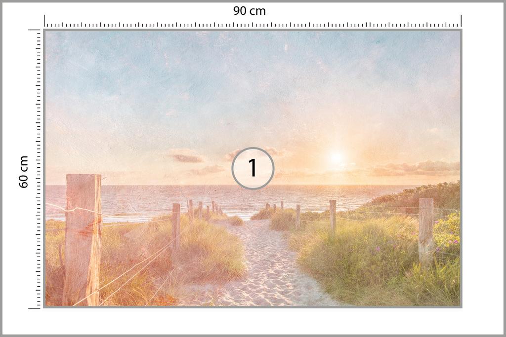 Photomural Summer Sunset Faded Vintage Iq-1219-A Structural Vinyl 90x60