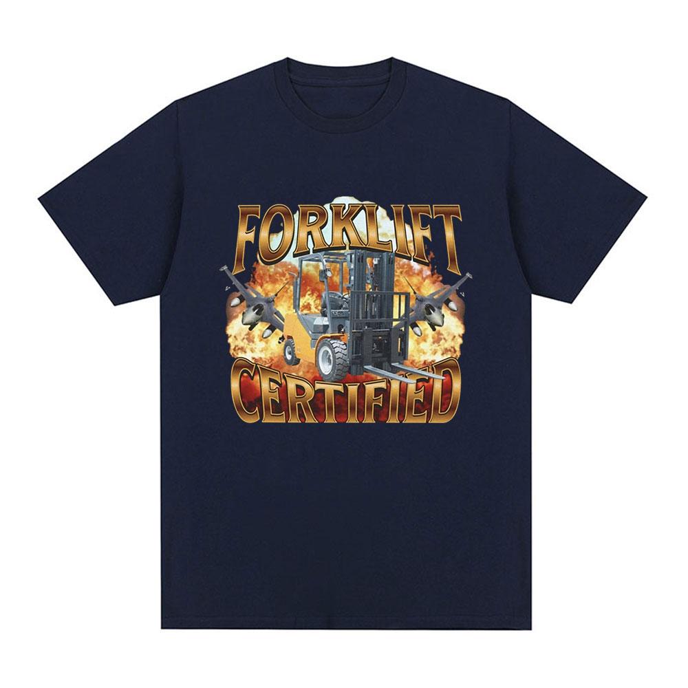 Forklift Certified Operator Funny Meme Graphic T-Shirt Men Fashion Vintage Short Sleeve T-shirts Cotton Casual Oversized T shirt