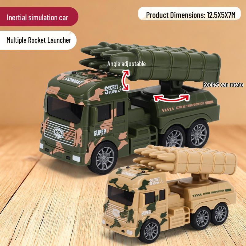 Kids  Inertial Toy Set: Excavator, Garbage Truck, Transport Truck, Mixer, Sprinkler, Military Vehicle