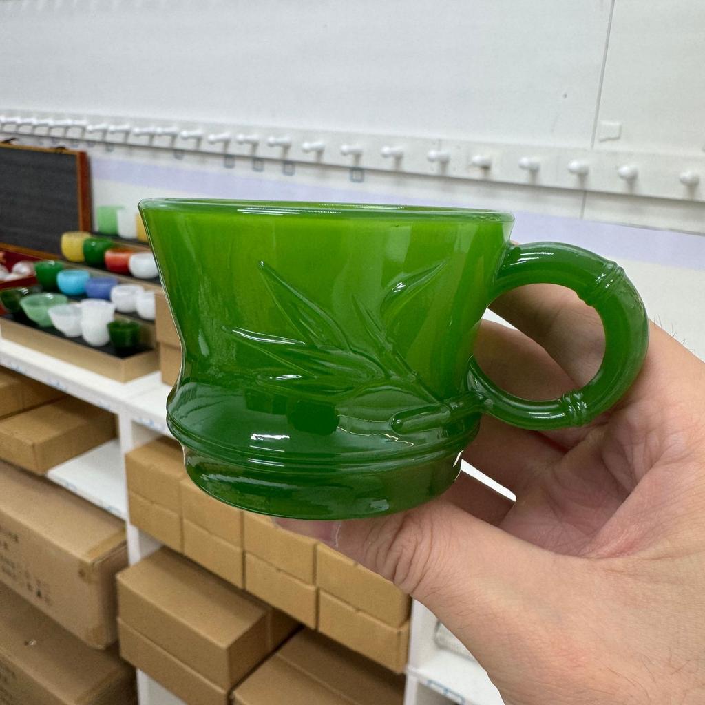Chinese Style Milk Jade Glass Tea Cup Kung Fu Tea Family Meeting Tea Cup Household Simple and Exquisite Water Cup