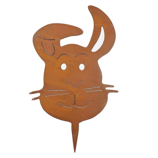 

Пасхальный кролик садовый колышек ржавый цвет металлический декоративный колышек ретро голова кролика открытый двор художественный декор вставка для садовой лужайки террасы M темно-коричневого