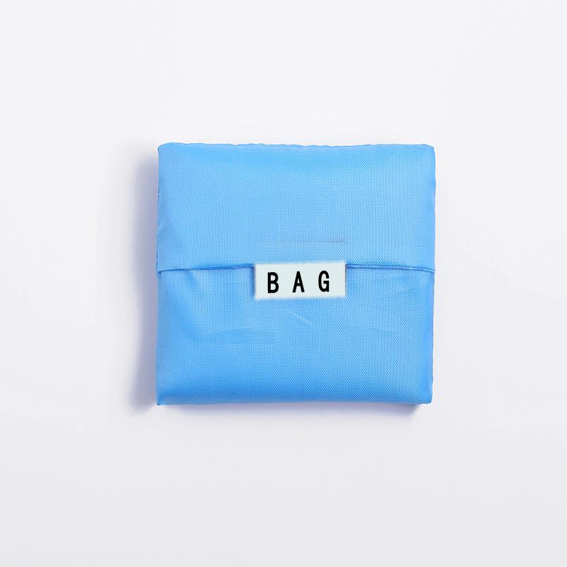 Solid Color Foldable Shopping Bag Eco Reusable Tote Oxford Fabric Casual Large-capacity Shopping Bag Home Storage Bag Supplies CLE