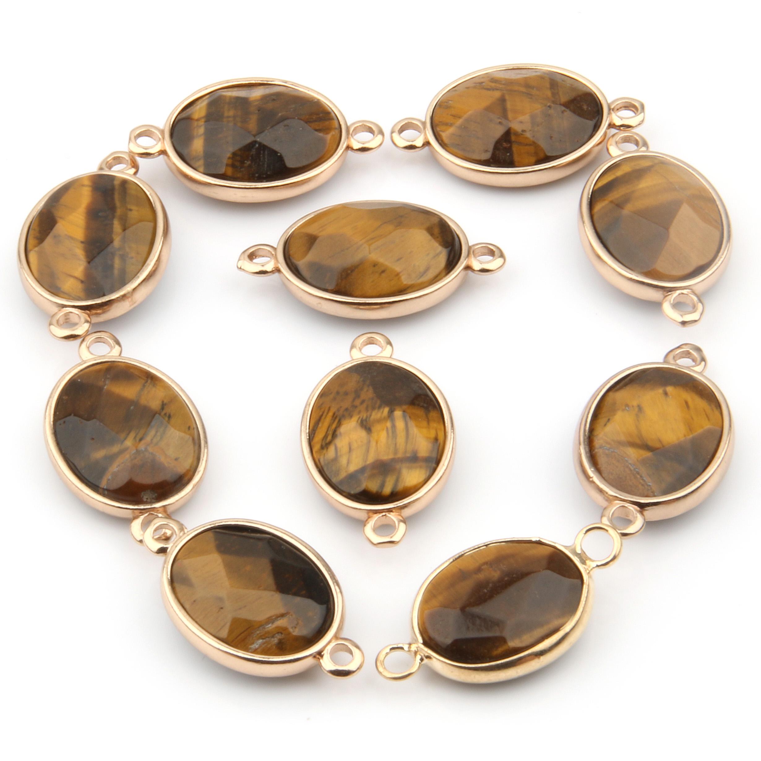 

2 шт., граненый разъем из натурального камня, аметисты/агаты/розовый кварц, разъем для ожерелья, браслета «сделай сам», аксессуар 2pcs