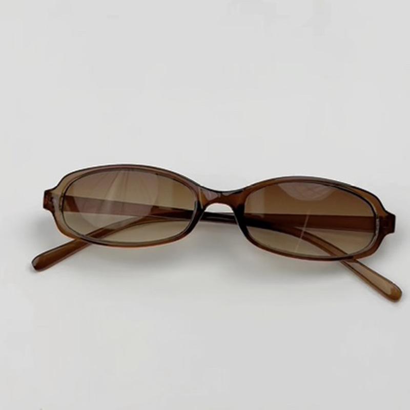 

Cute charming light brown face square sunglasses concave shape millennial fashion sunglasses personality beautiful woman