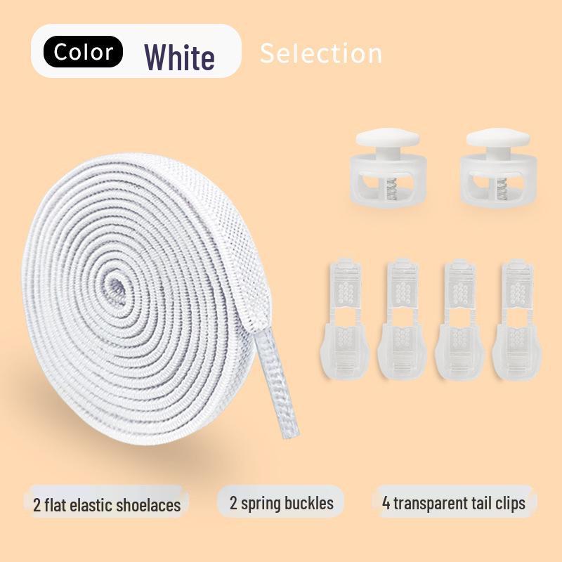 Universal No-Tie Elastic Shoelaces for Men, Women, and Kids - Flat Design with Secure Buckle System