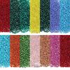 Forsølvede 3 mm glassfrøperler for DIY-smykker - Flere farger