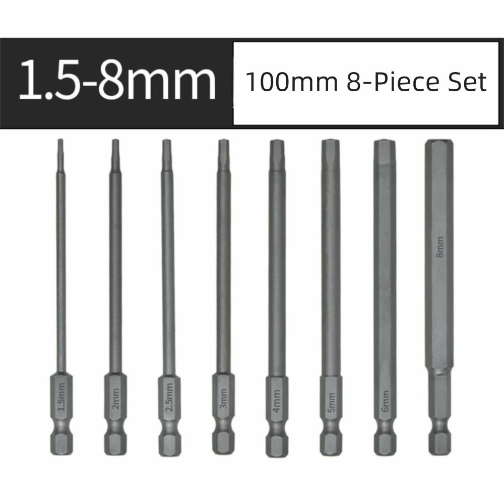 

Детали инструментов S2 Сталь Шестигранная головка Аллен Ключ 1,5-12 мм Длина 100 мм Биты для отвертки Аллен 1/4 дюйма Биты для отвертки Электрическая дрель