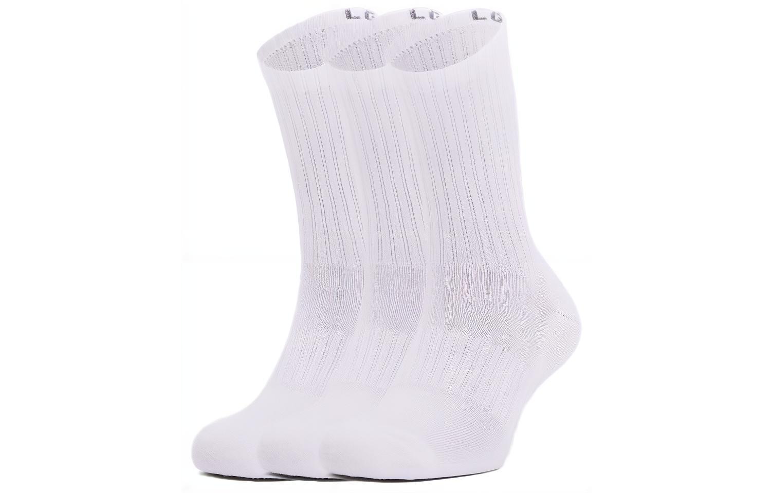 Under Armour Crew Socks Unisex 3 Pack White 1358345-101 M