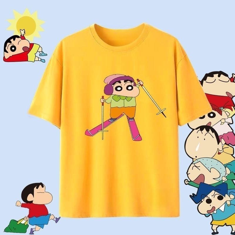 Crayon Shin Chan Shinnosuke Shiro Kazama Print T Shirt Women Unisex Oversized Cute Cartoon Short Sleeve Casual Tee