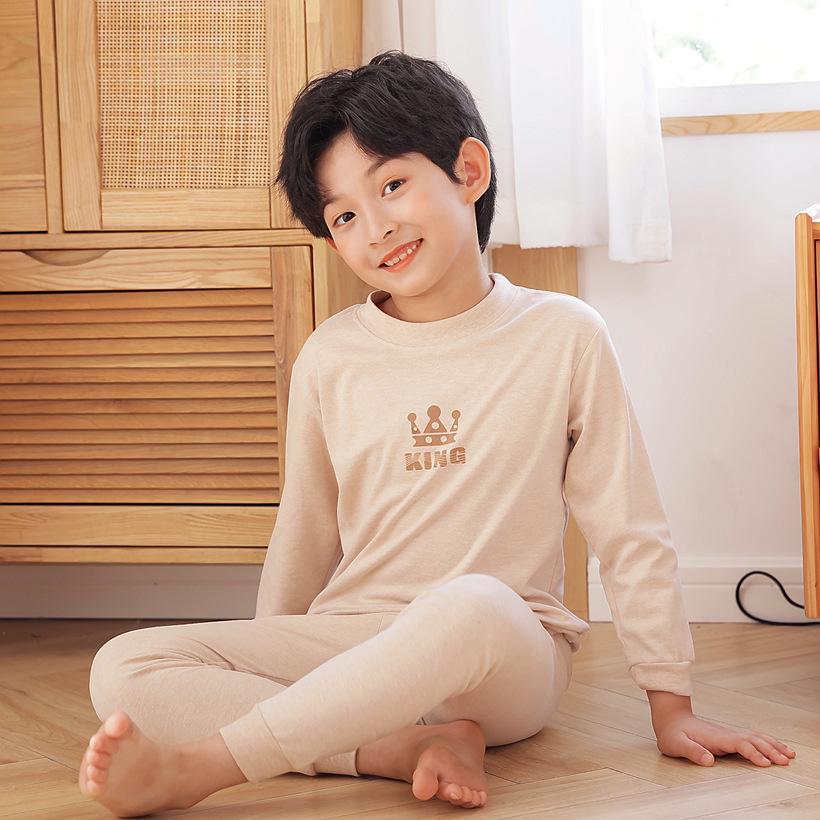 Children's A-Class Cotton Thermal Underwear Set - Thickened Velvet, Autumn Clothes & Pants
