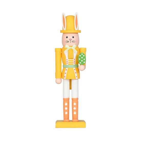 Osterhase Nussknacker Figur 30 cm Holz Hase Nussknacker Dekoration für Frühling Zuhause Tisch Regal Dekor