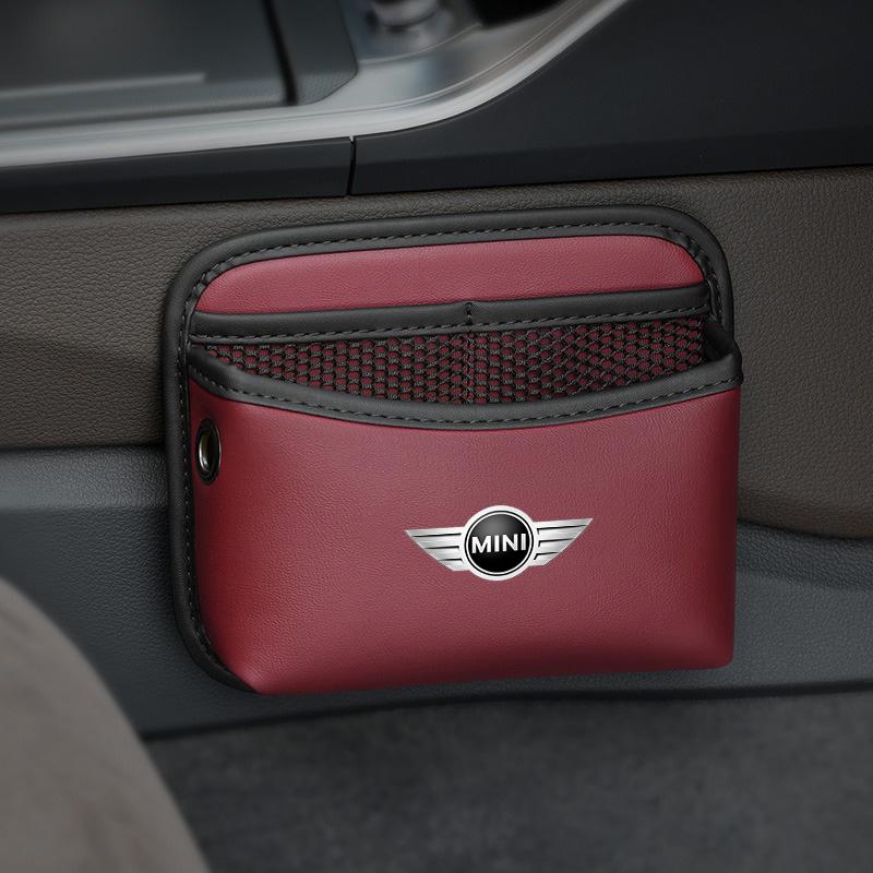 Bolsillo de almacenamiento para puerta de coche Organizador adhesivo Bolsa colgante para BMW Mini Cooper R50 R53 R55 R56 R60 R61 F54 F55 F56 Accesorios para coche