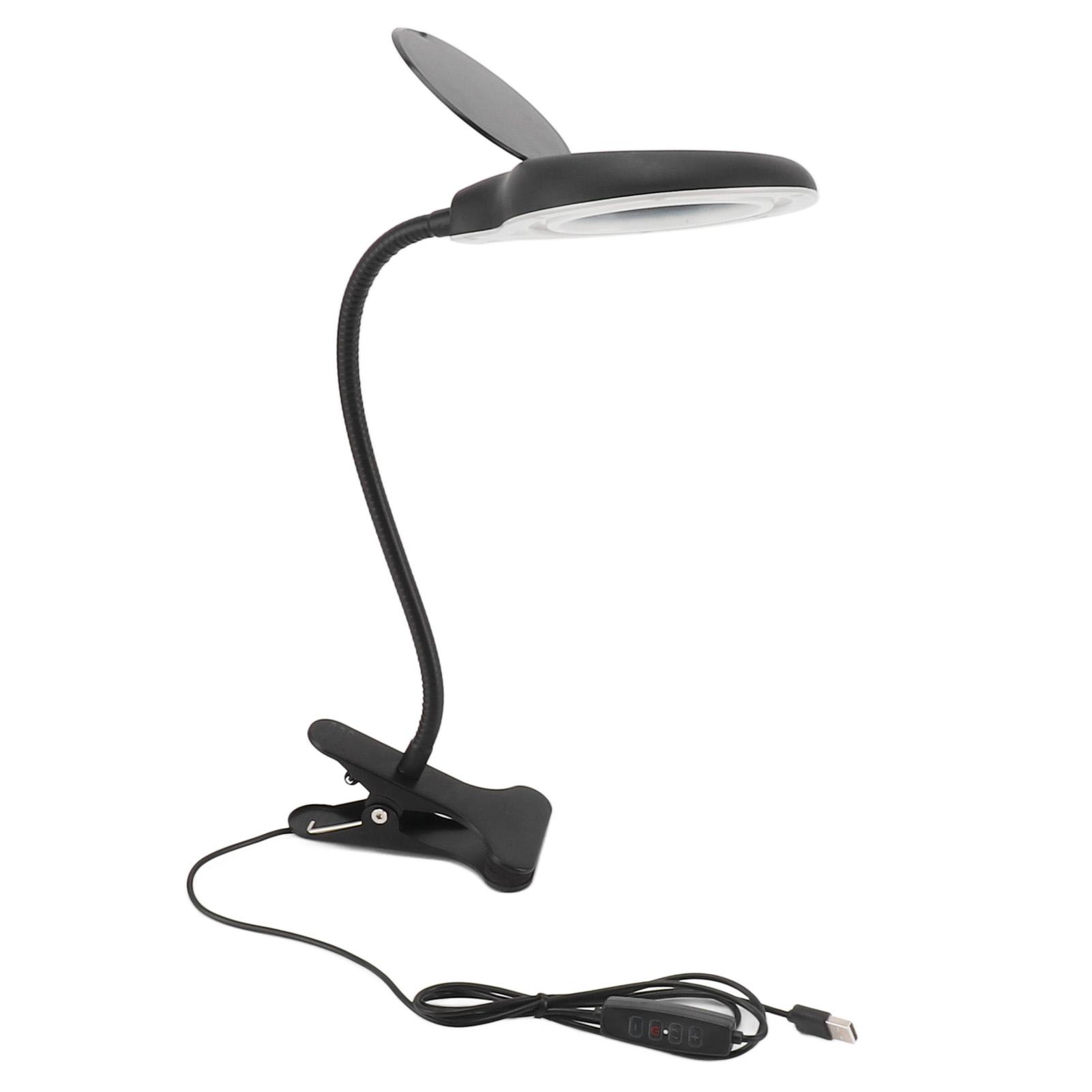 

Clip On Magnifying Glass with Light Iron and PP Adjustable LED Magnifying Desk Lamp for Soldering Craft Reading