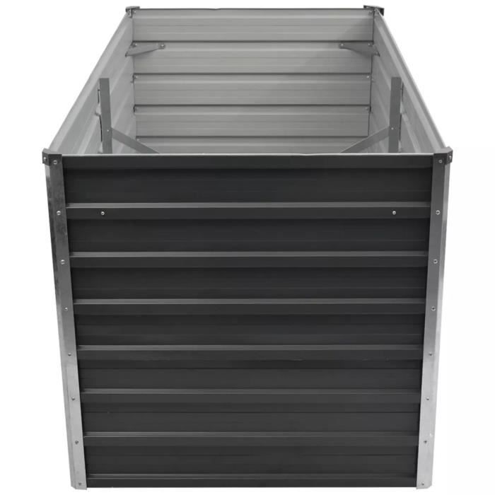 VidaXL Jardinière 160 x 80 x 77 cm Gris Acier galvanisé 42404