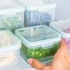 3 Stück Kühlschrank Plastik Lebensmittelaufbewahrungsbehälter Küche Obst Gemüse Zwiebel Ingwer Knoblauch Abtropfboxen Klar Versiegelt Organizer
