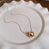 Brushed water drop love pendant, pull-out necklace, simple and high-end sweater chain, niche cold wind necklace jewelry