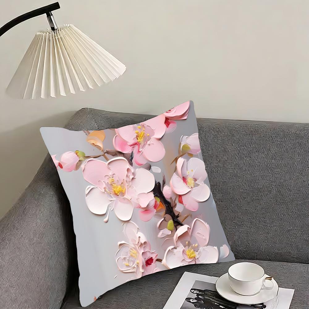 

Oil Painting Luxury Cushion Cover Pillowcase Ultra Soft Skin Friendly Fabric Cloud Like Comfort Concealed Zipper 30x30cm