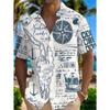 Men's Printed Short Sleeved Shirt Cartoon Graphic Allover Print Lapel Shirt Casual Fashion Shirt Daily Vacation Shirts for Man
