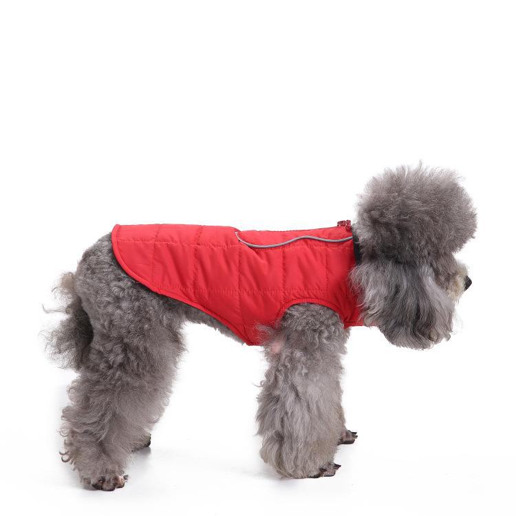 Giacca Imbottita per Cani con Zip - Cappotto Invernale in Pile d'Agnello per Animali Domestici